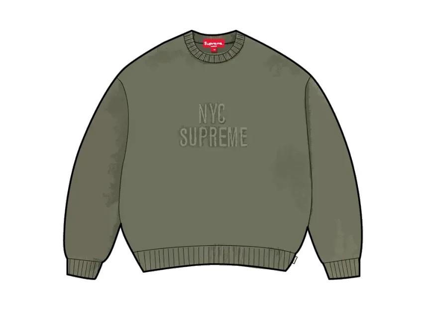 Supreme Overdyed Raised Sweater "Olive"