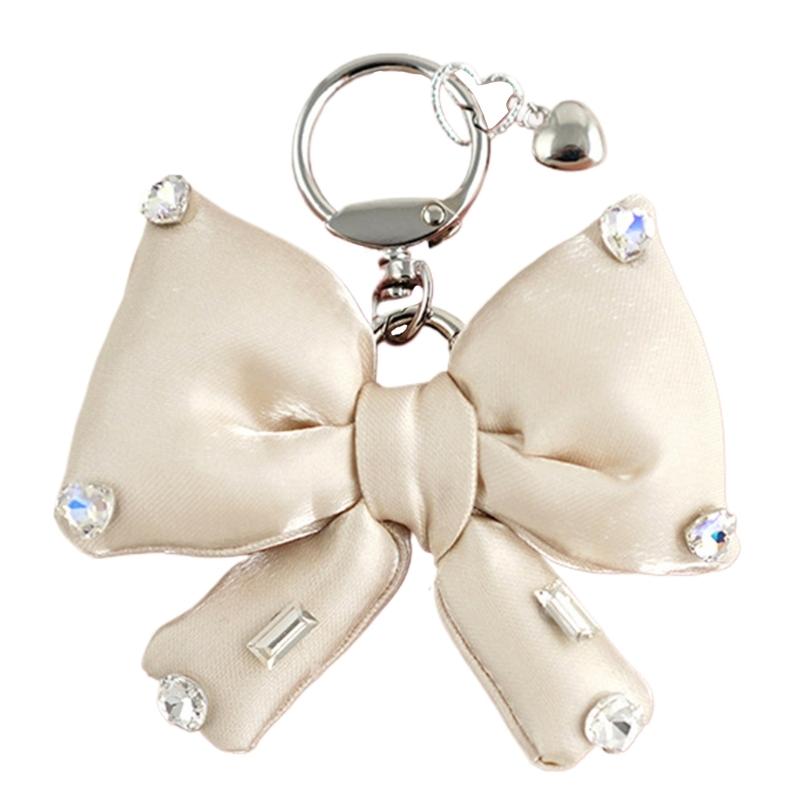 Elegant Butterfly Bowknot Keychain with Sparkling Rhinestones Detail Sturdy Alloy Construction Pendant Trendy Women