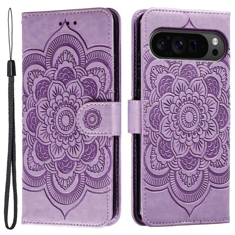For Google Pixel 10 Pro XL/9 Pro XL Case PU Leather Mandala Imprinted Design Wallet Phone Cover