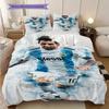 Lionel Messi Eredità Calcio Set da tre pezzi (1 * copripiumino + 2 * federa, senza nucleo) Set biancheria da letto piatto 2D Morbido e confortevole