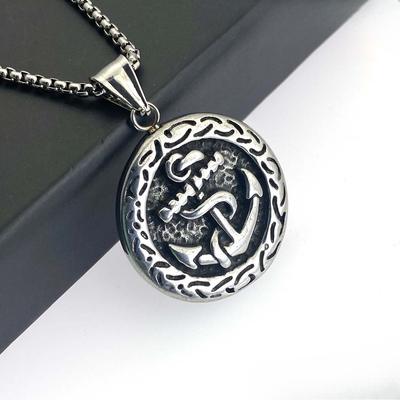 Akcesoria Personalizowany Hip Hop Vintage Kotwica Stal Nierdzewna Wisiorek Stal Tytanowa Modny Naszyjnik Łańcuszek do Swetra