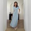 European & American Women's Fall 2025 Casual Button Polo Knit Dress - Short-Sleeved, Loose Slim Fit