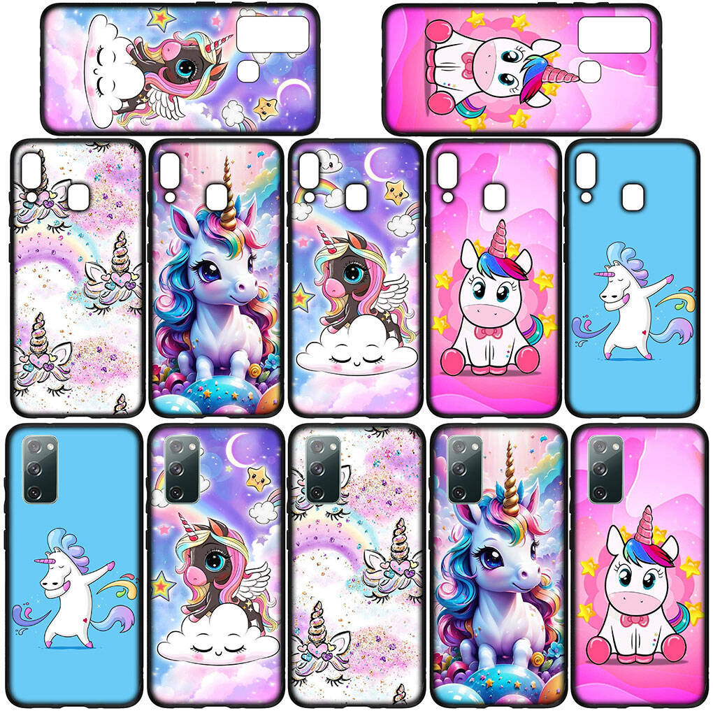 Phone Case for Samsung Galaxy S25 S23 S22 S21 S24 Ultra FE A05 A06 A15 A16 A36 A37 A35 A34 A54 A55 A56 A57 A25 A26 A53 A17 Cartoon Unicorn Horse Cover