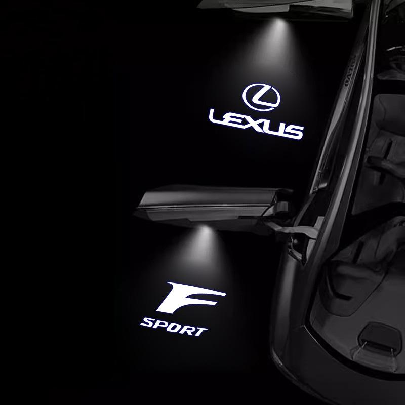 2Pcs Car Door Welcome Lamp HD LED Emblem Projector Lights For Lexus F-SPORT ES RX NX LS UX LM LX GX LC RZ IS CT GS RC HS SC TX