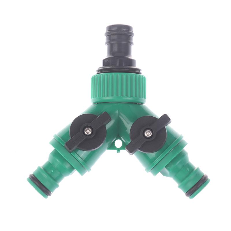 2 Way Garden Water Pipe Connectors Pipe Adapter Y Shape Hose Splitter Valve Three Way Plastic Valve With Switch