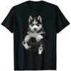 Puppy In Pocket Funny Design Husky Dog Lover Gift TShirt Short Sleeve Casual 100 Cotton ONeck Summer Mens Tshirt Size S3XL