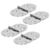 4PCS Door Hinge Silver 4 Holes 316 Stainless Steel Oval Rust Proof Thickened Nautical Hinge for Yacht