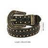 Fashion Adult Rhinestone Belt PU Waist Belt Wear Resistant Shimmering Belt