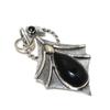 Natural Black Onyx Gemstone Silver Pendant in 925 Sterling Silver- Handmade Design, Everyday Wear Jewelry, Unique Black Spinal Pendant Gifts