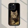 Autumn Leaf Cute Tiger Spotted Cat Phone Case Suitable for iPhone 17 16 15 14 13 12 11 Pro/Max/Plus Anti Drop and Anti Shock