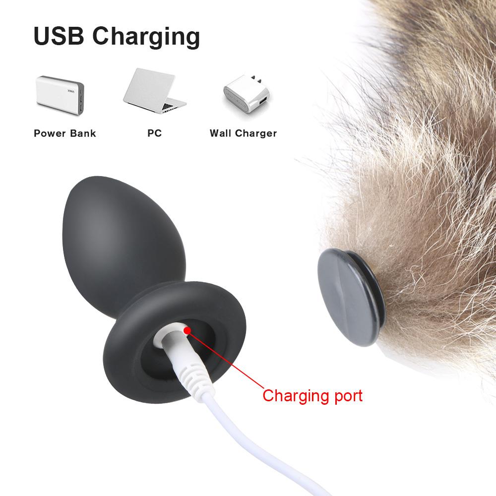 Sex Toys For Couples Remote Control Smooth Touch Adult Game Cosplay Vibrating Butt Plug Anus Dilator 10 Mode Fox Tail Anal Plug Vibrator