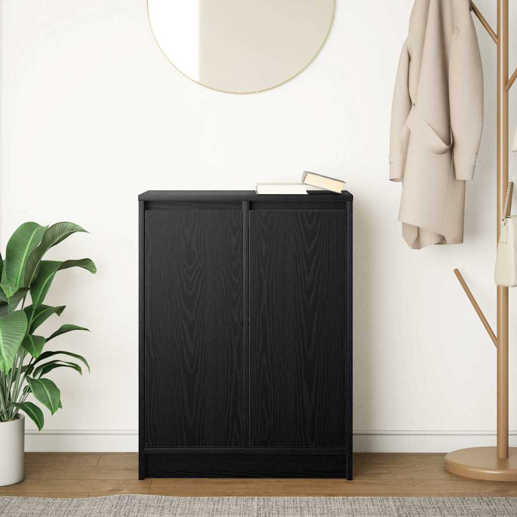 Sideboard in Black Oak Look 57 x 34 x 76 cm Engineered Wood