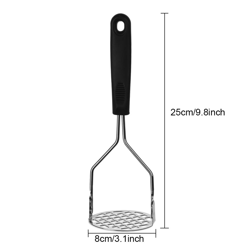 Making Kitchen Vegetable Crusher Black Handle Potato Masher Stainless Steel Making Kitchen Vegetable Crusher Black Handle Potato Masher Stainless Steel