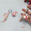 Soft Rubber Baseball Keychain Set: Creative PVC Simulation Sports Ornament (2-Piece)