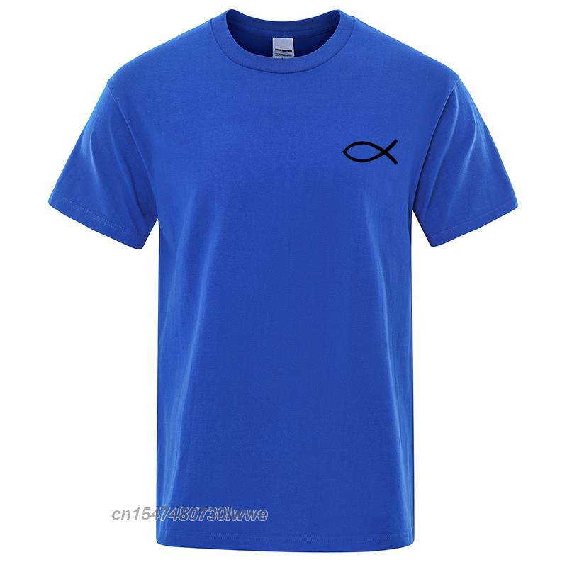 New T Shirt Unisexs Brand Tees Boys Male TShirt Tops Christian Jesus Fish High Quality Brand Unisex Tshirt