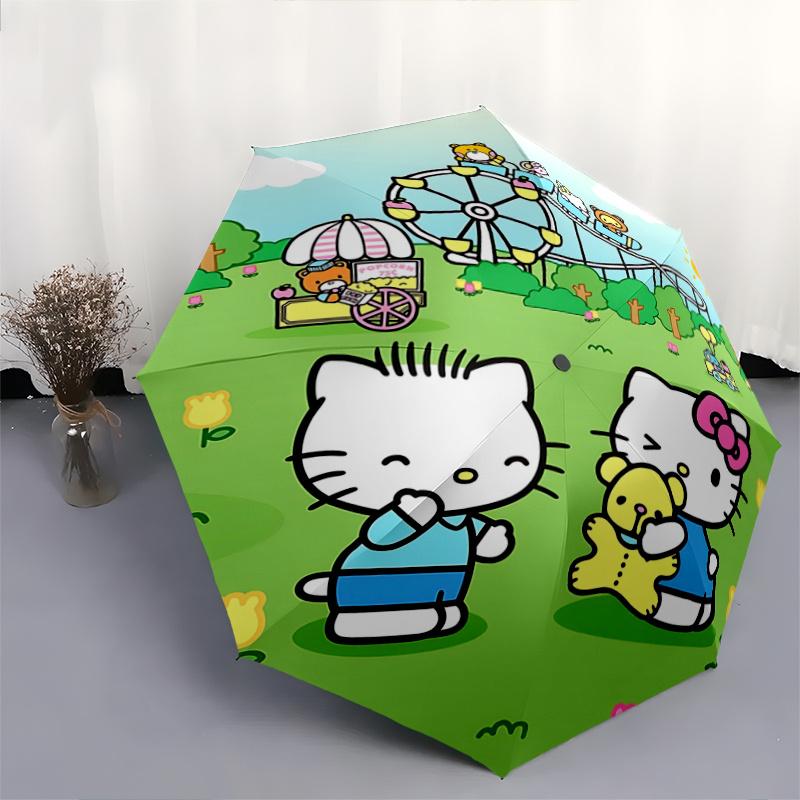 1pc Hello Kitty Automatic Opening/Closing Umbrella with Convenient Three-Fold Design, 8-Bone Iron Frame, Outdoor Umbrella, Perfect Gift for Fans, Trav