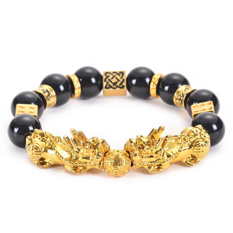 

JYL TS Bracelet Lion/Owl Beaded Unique Boosts Courage & Wisdom Pixiu bottle-зелений колір