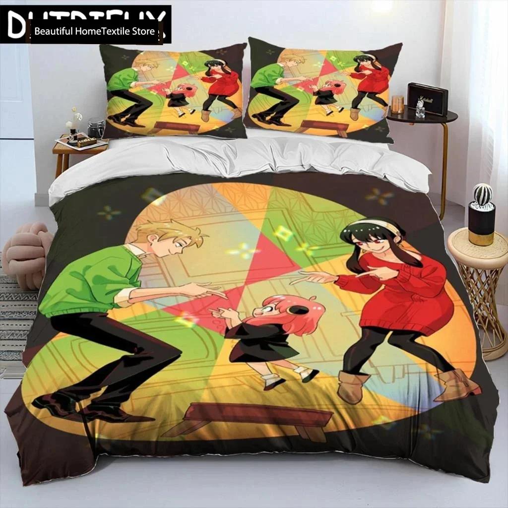 Japan Anime SPY×FAMILY Cartoon Comforter Bedding Set,Duvet Cover Bed Set Quilt Cover Pillowcase,king Queen Size Bedding Set Boys