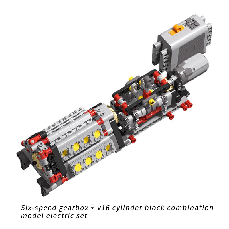 MOC Kreatívne Elektrické DIY Technické Dieliky Zostavené Stavebné Kocky Motor Prevodovka Spätný chod Mechanická Skupina Model Motora Hračka