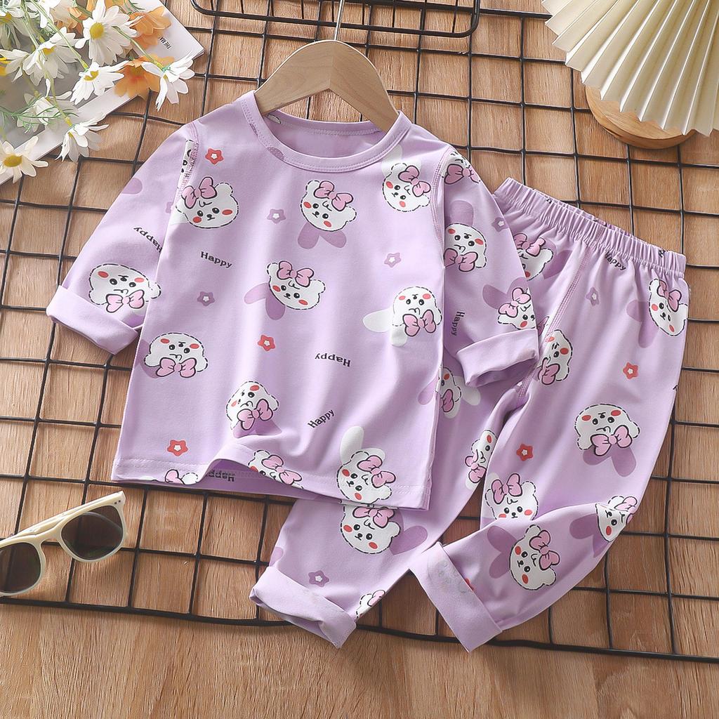Kinder Baumwolle Langarm Pyjama Set Thermounterwäsche Weiche Bequeme Nachtwäsche Homewear A Klasse Sicherheit Kinder Loungewear