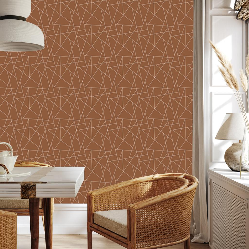 Wallpaper Geometric pattern orange, fine detail 50x1000