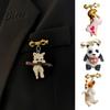 Brooch Pin Outfit Accessory Women Bow Cat Hug Branch Design