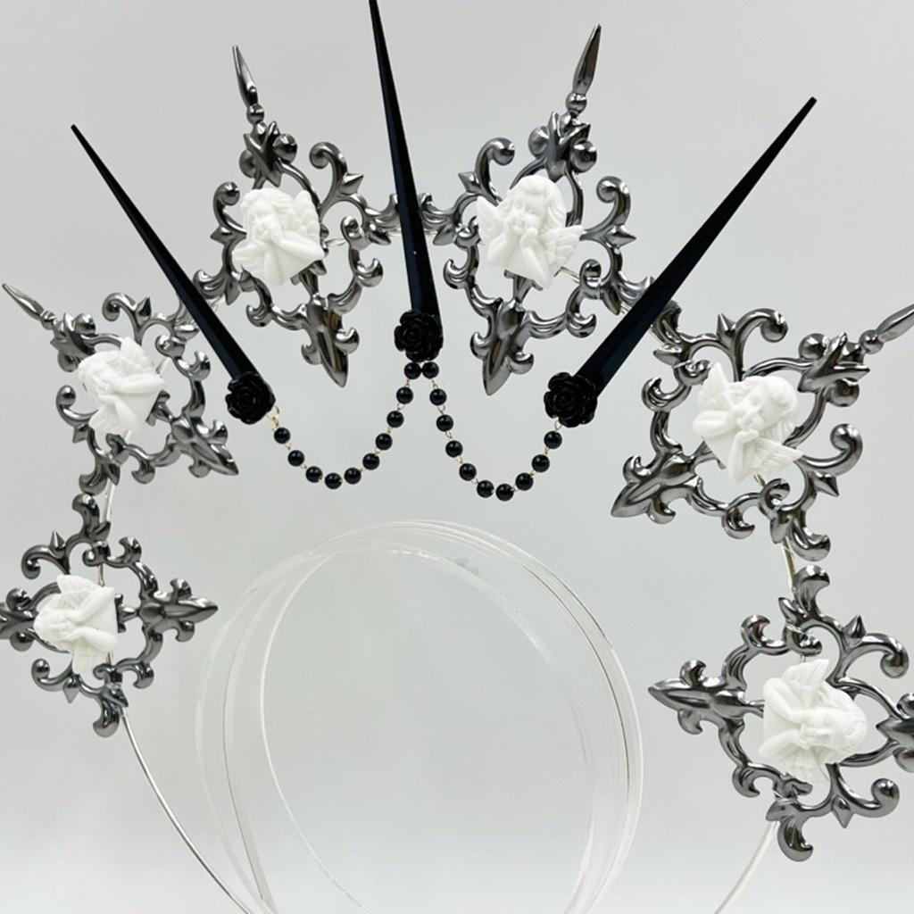 Lolita Halo Headband Elegant Alloy Hair Accessory Secure Fit For Themed Events Cosplay