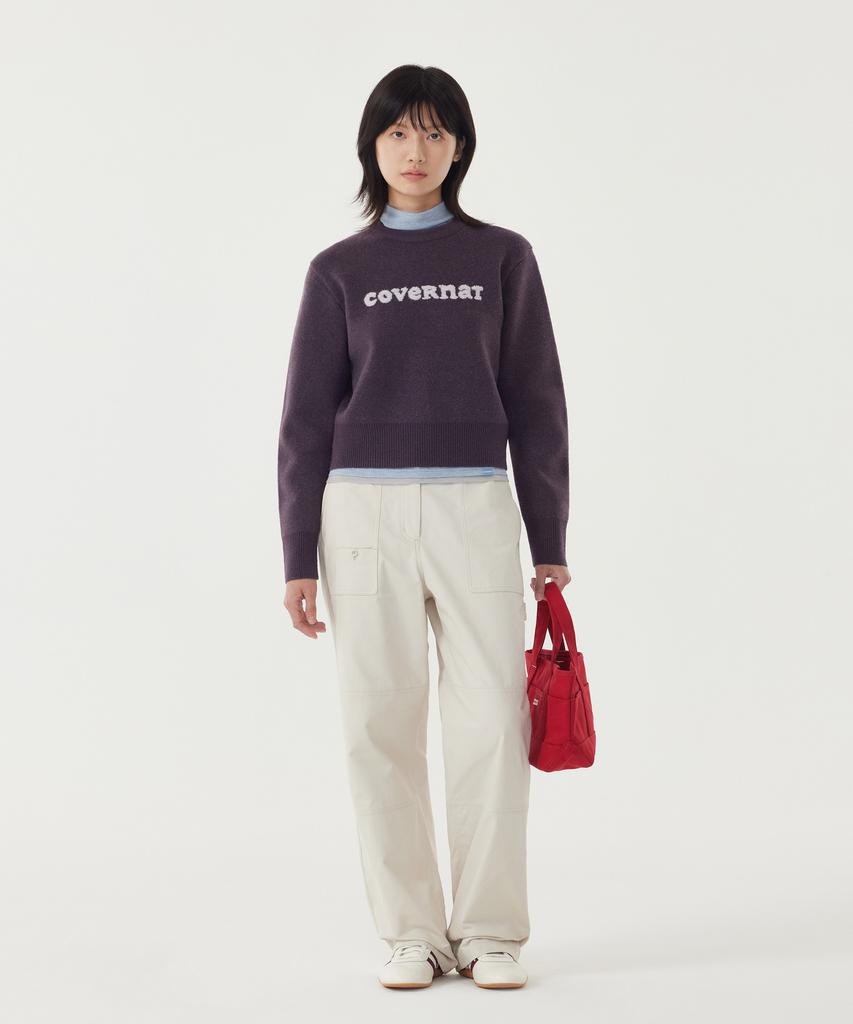 COVERNAT WOMAN Cooper Logo Knit Purple
