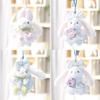 Soft Polyester Bunny Plush Toy With Floral Pattern For Women Purse Charms