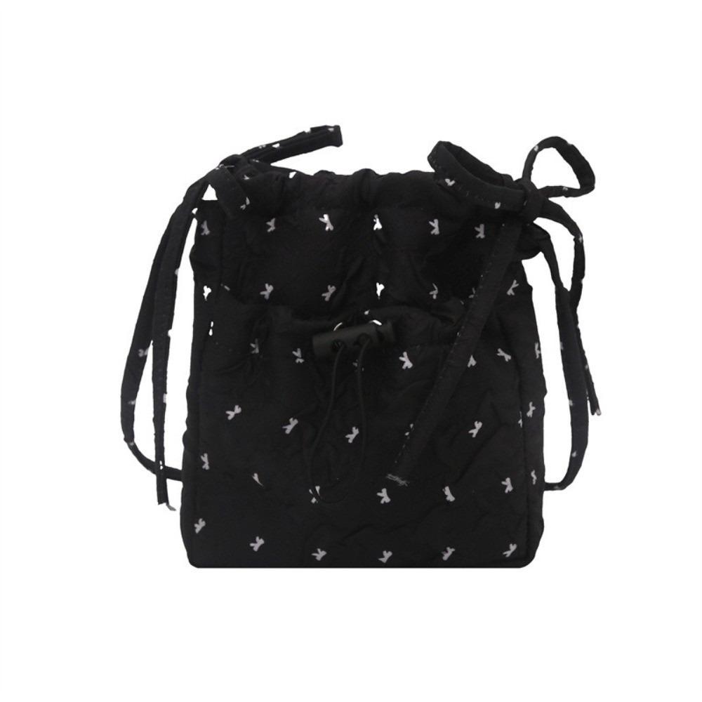 Versatile Women Crossbody Bag Solid Color Mobile Phone Pack Portable Bow Shoulder Bag  Outdoor