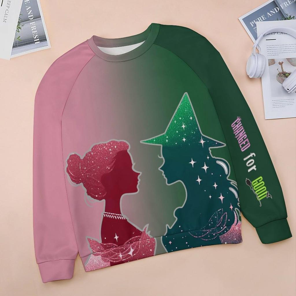 Kids Fashion Round Neck Bad Witch Printed Casual Sweatshirt