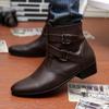 Fashion Spring Simple Style Man White Elegant Shoes Big Size 47 High-top Dress Shoes Men Point Toe Leather High Heel Shoes for Men Boots