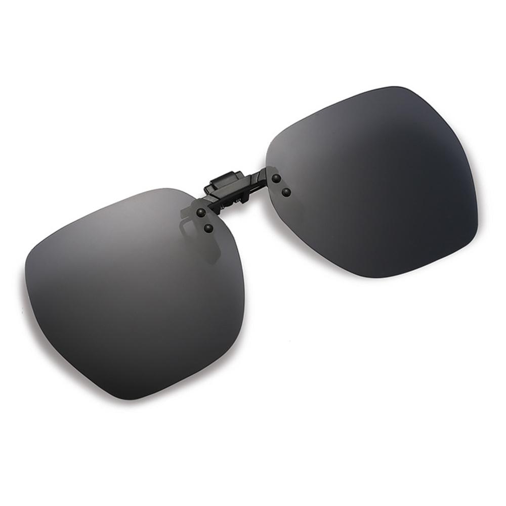 Polarized Sunglasses Clip Rimless Square Flip Up Glasses For Men Women Night Vision Clip On Eyeglasses Travel Driving Goggles
