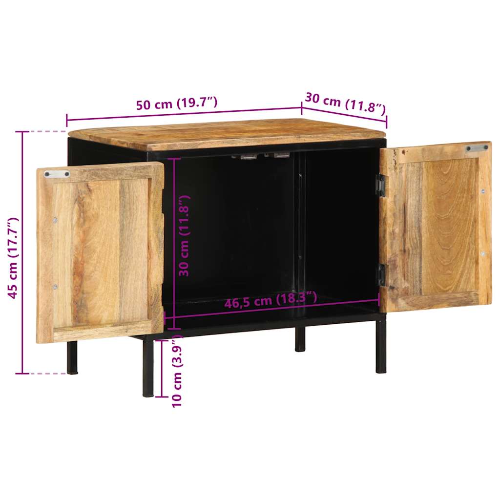 Nightstand Set of 2 Brown and Black 50 x 30 x 45 cm