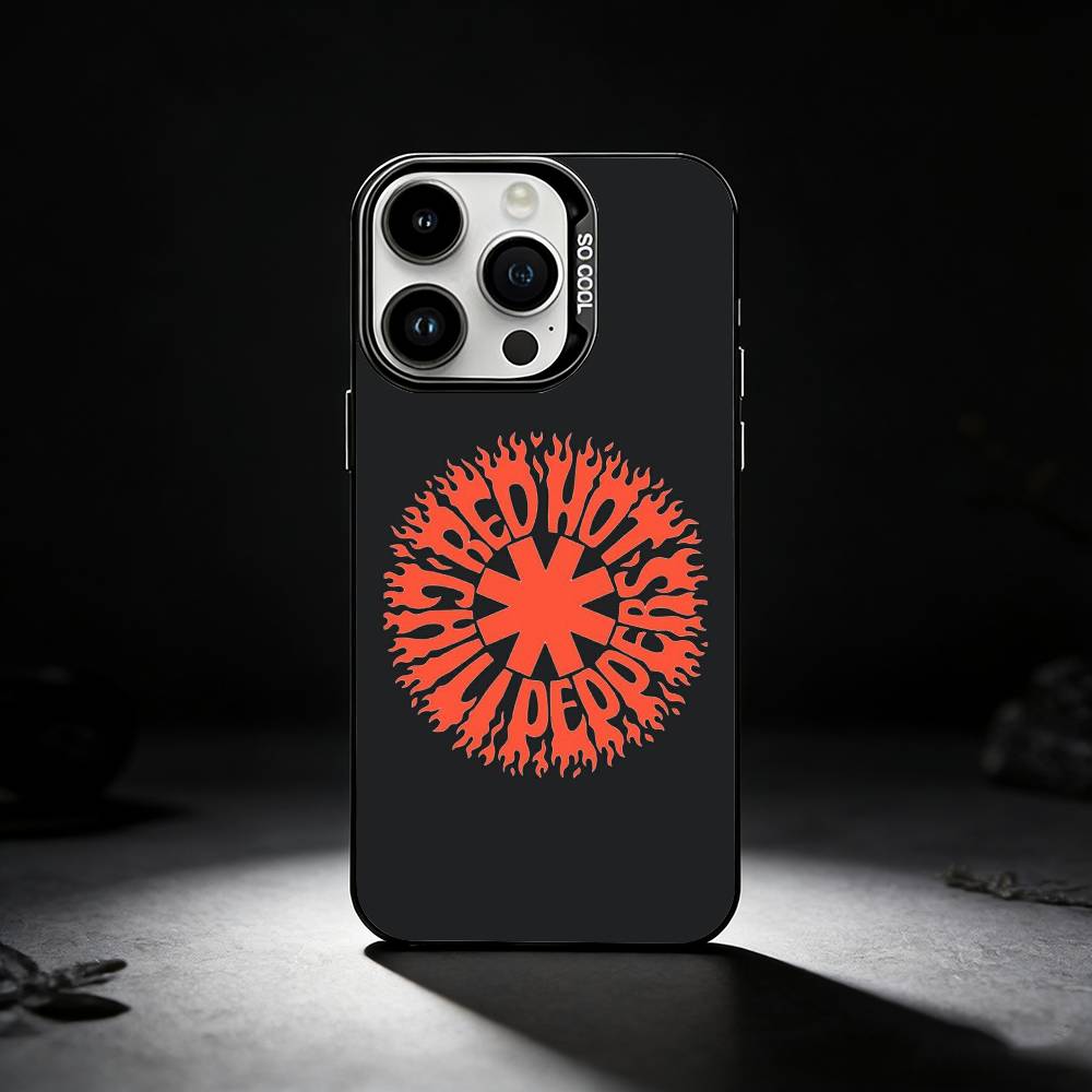 Red Hot C-Chili Peppers Band Phone Case For iPhone 17,16,15,14,13,12,11 Plus,Pro Max,XS,Colored Silver Phone Case