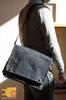 Hinomoto Canvas Shoulder Bag, Medium, Canvas, Twist Clasp, Crossbody, No. 106M (Black)