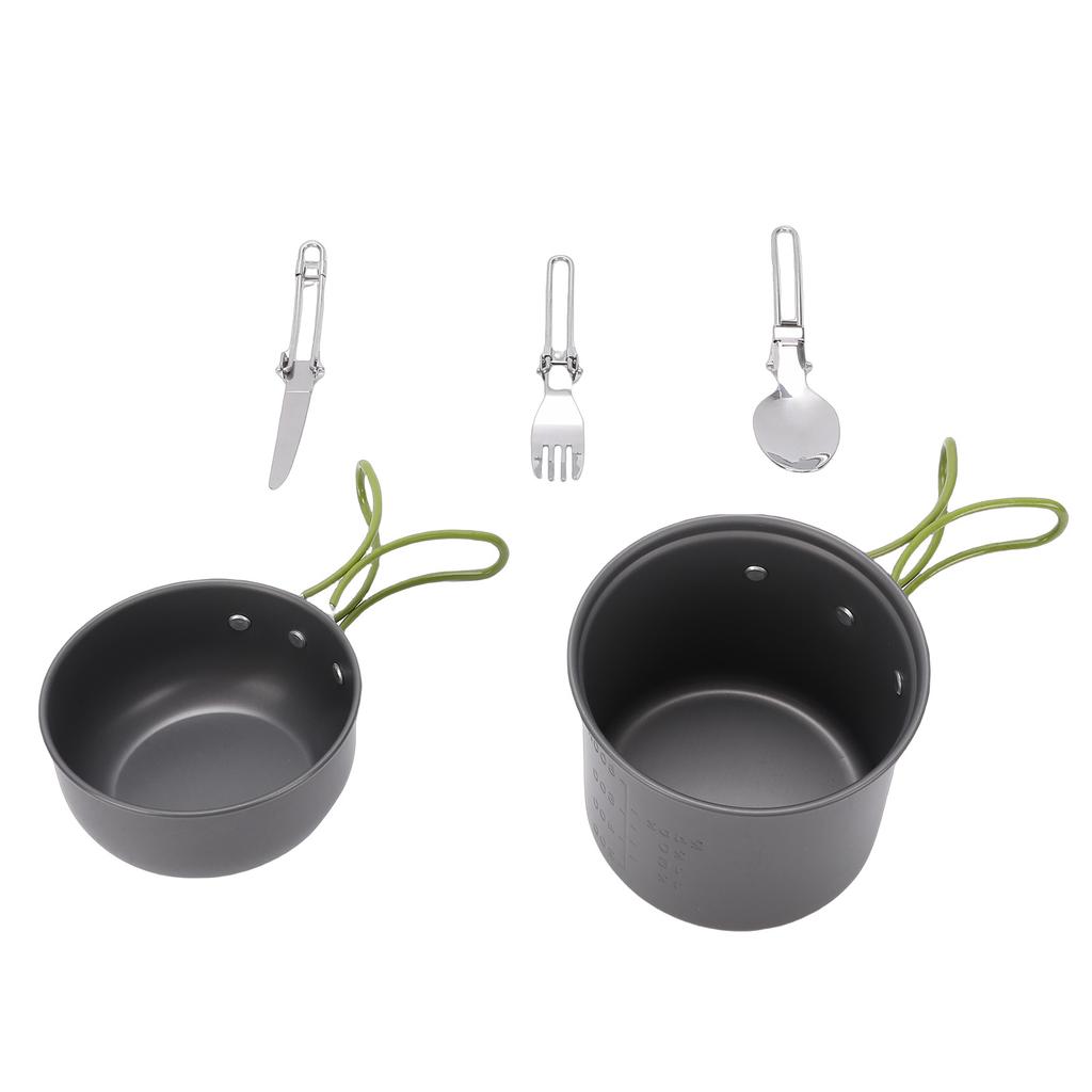 Camping Cookware Mess Kit Backpacking Pot Gear Camping Cooking Pot Pan Set for 1-2 Person Hiking Outdoor Picnic