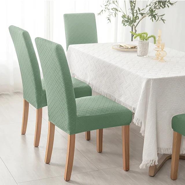 

1-Pcs Jacquard Chair Cover Stretch Spandex Slipcovers Solid Color Chair Seat Covers for Dining Room Wedding Banquet Hotel 1-Pcs