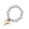 Punk Goldfarbe Herzanhänger Ringe Kreative Elastische Schnur Runde Perlenringe für Damen Herren Mode Statement Schmuck Zubehör
