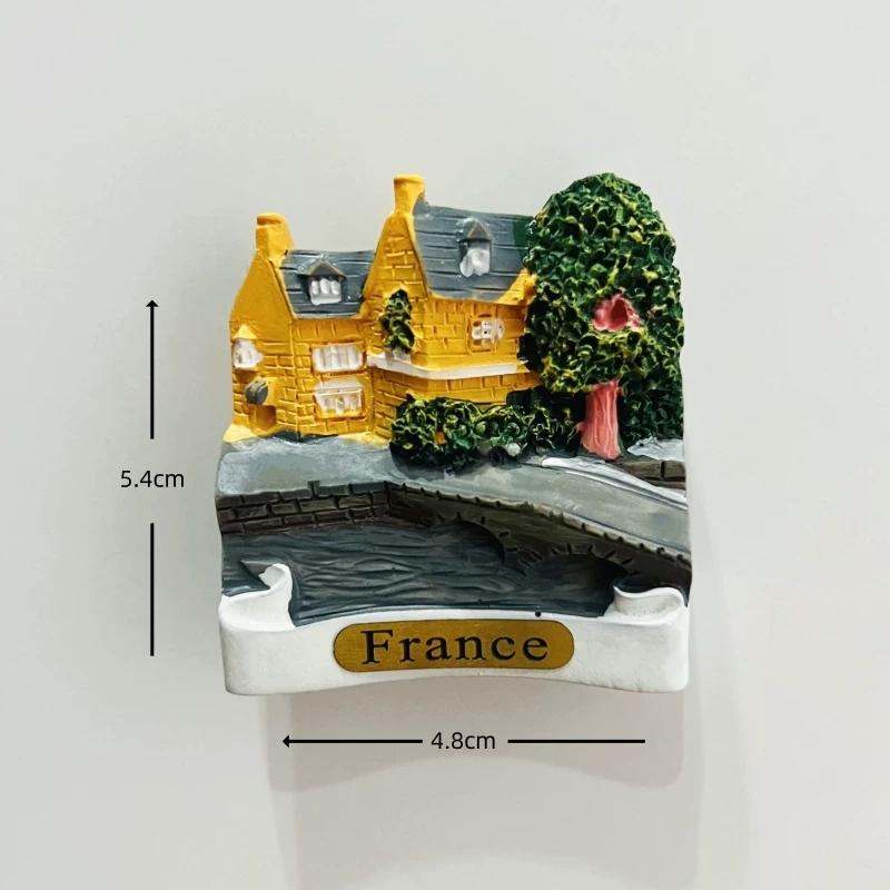 France Alsace Wine Estate Resin Fridge Magnet Stickers Travel Souvenir Gift Landscape Refrigerator Magnet Home Kitchen Decor