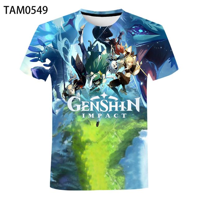 Summer Game Genshin Impact 3d Printed Children's T-shirt Fashion Casual Hip-hop Harajuku Kids Short Slee T Shirt O Neck Tops