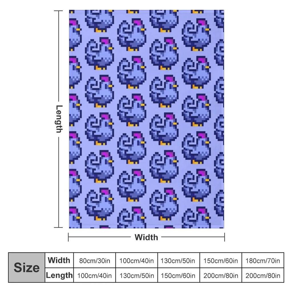 Blue Chicken Stardew Valley Throw Blanket Blanket For Decorative Sofa Nap Blanket Flannels Blanket