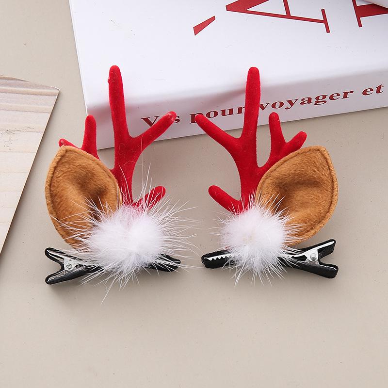 Christmas Antler Hair Clip: Cute Children's Elk Ears with Bells and Mushrooms