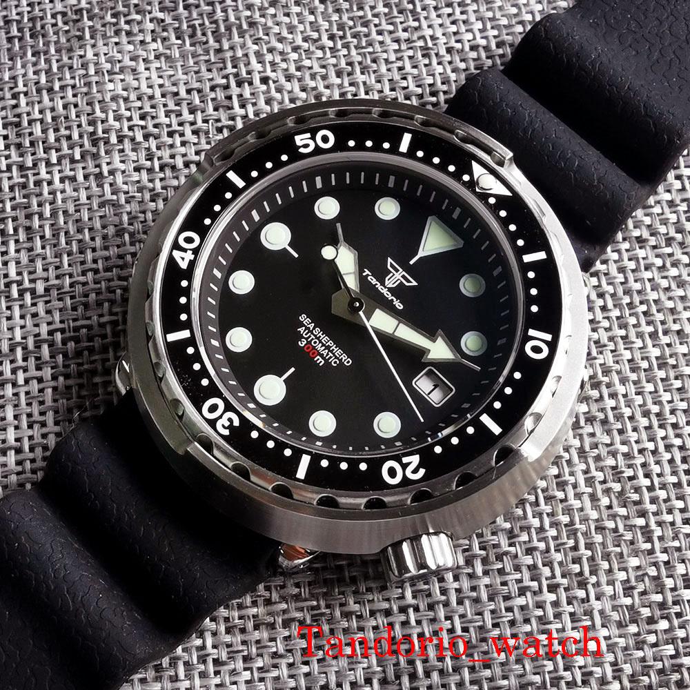 Tandorio 46.5mm 30ATM Diving Watches For Men NH35A Movement Automatic Mechanical Stainless Steel Wristwatch Sapphire Glass Solid