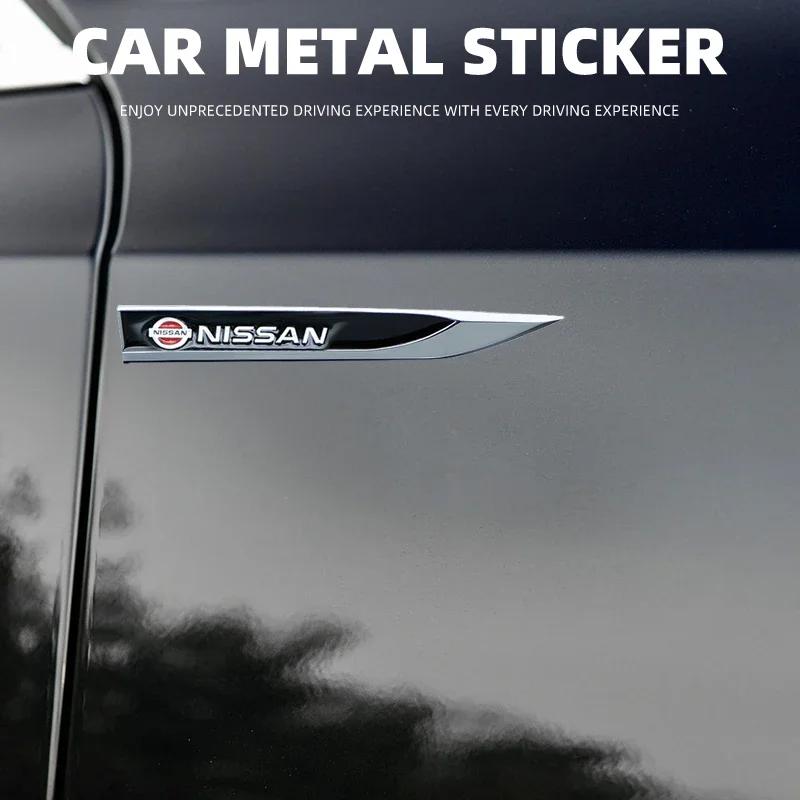 2ks 3D kovová bočná nálepka odznaku krídla blatníka auta pre Nissan J10 X-Trail Qashqai Juke Leaf Micra NOTE Patrol Gadgets
