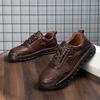 Fashion Mens Leather Shoes High Quality Luxury Outdoor Comfortable Handmade Soft Bottom Ankle Non-slip Flats Mens Casual Hiking Shoes