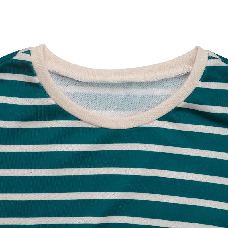 Yiyi Retro Women's Color Block Striped Pullover Hoodie for Spring/Autumn 2025