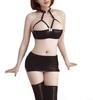 Alluring Bondage Suit Set with Original Sexy Shorts R-STYLE Queen-style Open-cup (Black)