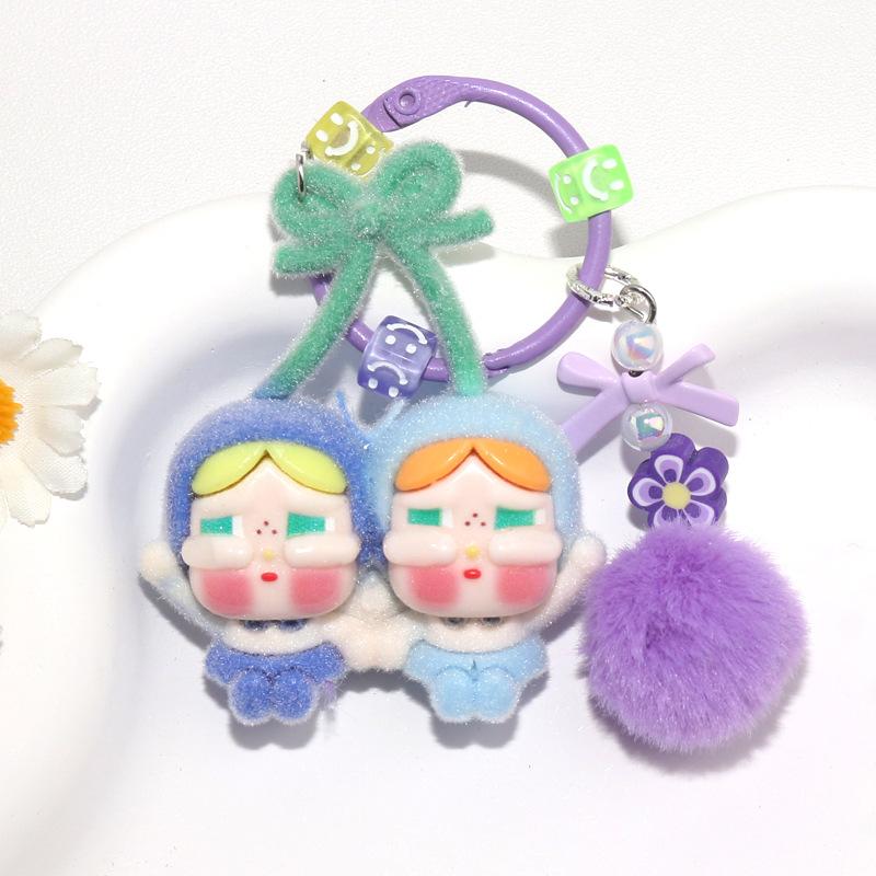 Doll Bag Couple Car Cherry Keychain Decorative Pendant Mobile Phone Chain
