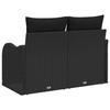 Canapé de jardin 2 places vidaXL avec rangement et coussins en poly rattan noir 42006731